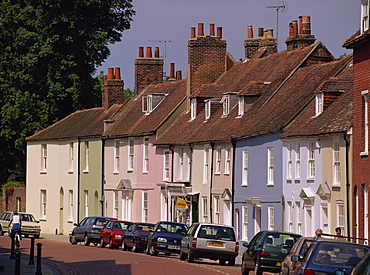 Painted houses, Chichester, Sussex, England, United Kingdom, Europe