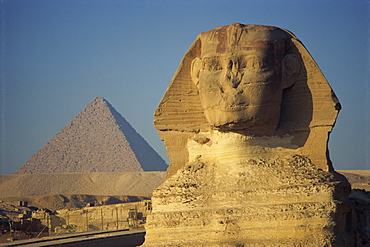 The Sphinx and one of the pyramids at Giza, UNESCO World Heritage Site, Cairo, Egypt, North Africa, Africa