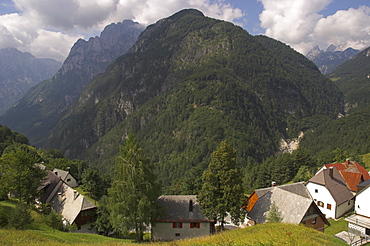 Village of Strmec, Soca Valley, Triglav National Park, Julian Alps, Slovenia, Europe