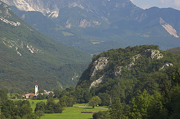 Village of Trnovo ob Soci in Soca Valley, Triglav National Park, Julian Alps, Slovenia, Europe