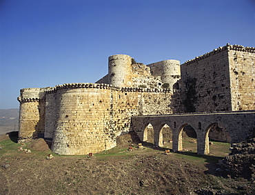 Crusader castle at Crac des Chevaliers, UNESCO World Heritage Site, Syria, Middle East