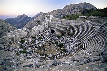 The amphitheatre at Termessos, Anatolia, Turkey, Asia Minor, Eurasia