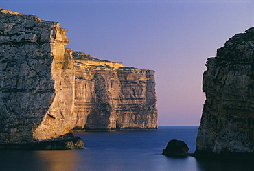 Coastline in the evening at Dwejra, Gozo, Malta, Mediterranean, Europe