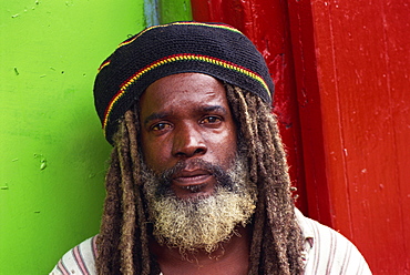 Portrait of man, Dominica, West Indies, Caribbean, Central America