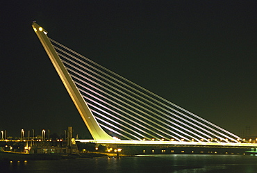 Alamillo Bridge, built for Expo 92, Seville, Andalucia, Spain, Europe