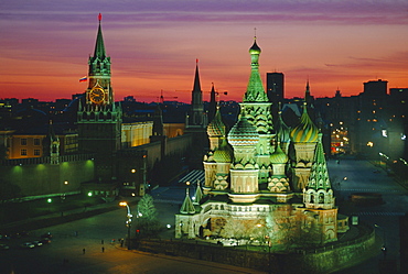 Sunset over Red Square, The Kremlin, Moscow, Russia