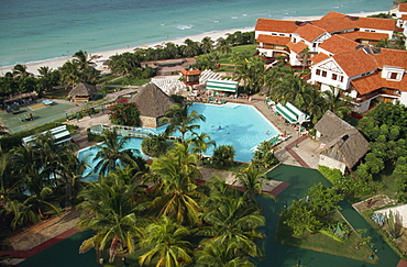 Aerial view of pool, Hotel Bella Costa, Varadero, Cuba, West Indies, Central America