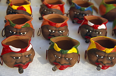 Traditional colourful pottery characters, Cuba, West Indies, Central America