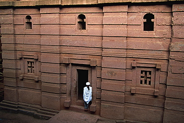 Rock hewn Emmanuel church at Lalibela, UNESCO World Heritage Site, Ethiopia, Africa