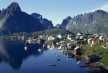 Hamroy fishing village during summer, Lofoten Islands, Arctic, Norway, Scandinavia, Europe