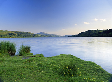 Bala Lake on a calm summer evening, Gwynedd, Wales, United Kingdom, Europe