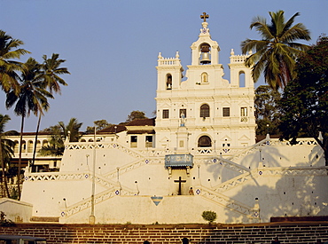 The Church of Our Lady of the Immaculate Conception, and large bell, Panjim, Goa, India