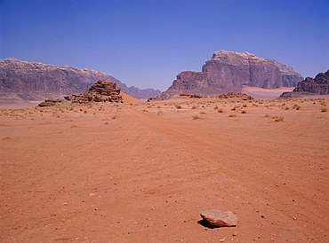 Arid landscape, Wadi Rum, Jordan, Middle East