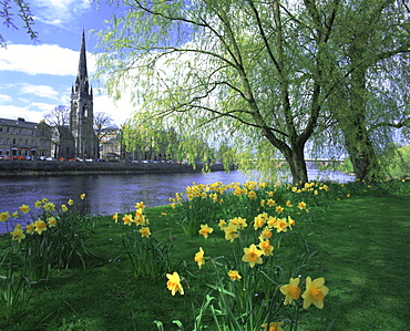 City in spring, Perth, Perthshire, Tayside, Scotland, UK, Europe