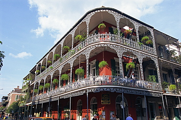 Exterior of a building with balconies, French Quarter architecture, New Orleans, Louisiana, United States of America, North America