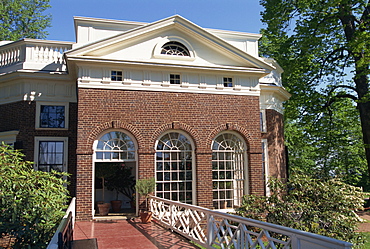 Exterior of Monticello, the home of Thomas Jefferson, near Charlottesville in Virginia, United States of America, North America