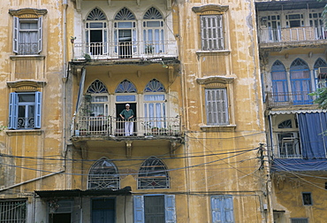 Bombed buildings and rebuilding, Beirut, Lebanon, Middle East