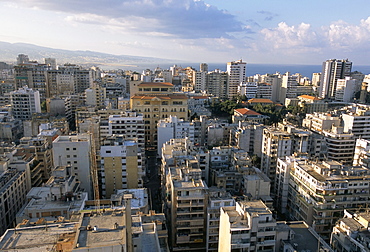 View over the city from Crown Hotel, Beirut, Lebanon, Middle East