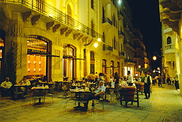 Cafes at night, Place d'Etoile, Beirut, Lebanon 