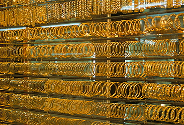 Shop window, gold market, Amman, Jordan, Middle East