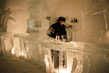 Smirnoff Ice Bar, Ice Hotel, Quebec, Quebec, Canada, North America