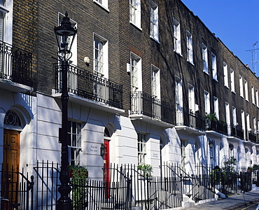 Exterior of Georgian terraced houses, Knightsbridge, London, England, United Kingdom, Europe