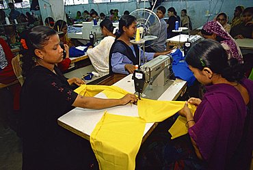 Women working in garment factory, Dhaka, Bangladesh, Asia