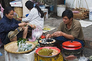 Morning food market, Luang Prabang, Laos, Indochina, Southeast Asia, Asia