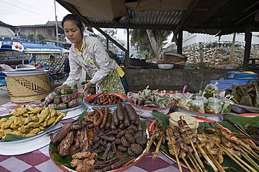 Morning food market, Luang Prabang, Laos, Indochina, Southeast Asia, Asia