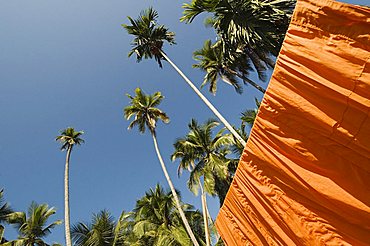 Monks washing on line drying, Luang Prabang, Laos, Indochina, Southeast Asia, Asia