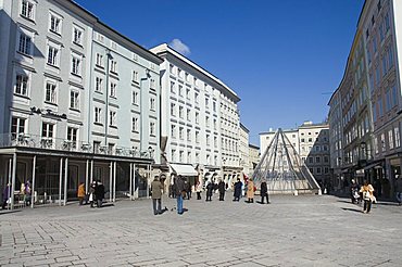 The Alter Markt, a square famous for its good shops, Salzburg, Austria, Europe