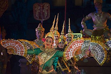 Angkor Wat Temple at night, lit for a special light show, Siem Reap, Cambodia, Indochina, Southeast Asia, Asia