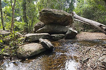 River of a thousand lingas, Kbal Spean, near Angkor, Siem Reap, Cambodia, Indochina, Southeast Asia, Asia