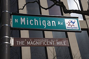 Street signs, Chicago, Illinois, United States of America, North America