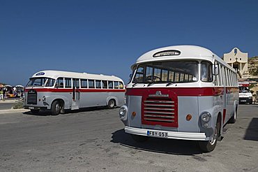 Old fashioned buses, Gozo, Malta, Europe