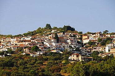 Hill town of Glossa, Skopelos, Sporades Islands, Greek Islands, Greece, Europe