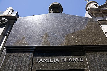 Eva Peron's (Evita's) grave, Cementerio de la Recoleta, Cemetery in Recoleta, Buenos Aires, Argentina, South America