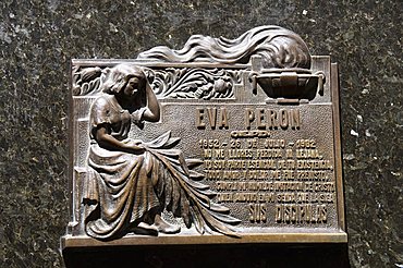 Eva Peron's (Evita's) grave, Cementerio de la Recoleta, Cemetery in Recoleta, Buenos Aires, Argentina, South America