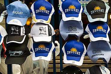 Hats in shop, Montevideo, Uruguay, South America