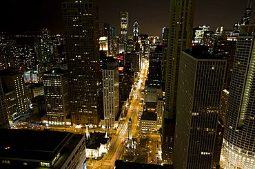 Magnificent Mile, Michigan Avenue at night, Chicago, Illinois, United States of America, North America