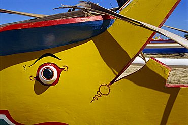 Boat on Sanur Beach outside Bali Hyatt Hotel, Bali, Indonesia, Southeast Asia, Asia