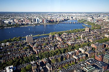 Aerial view of Boston from the Prudential Sky Walk, Boston, Massachusetts, New England, United States of America, North America