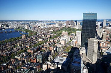 Aerial view of Boston from the Prudential Sky Walk, Boston, Massachusetts, New England, United States of America, North America