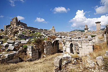 The amphitheatre at the Lycian site of Xanthos, UNESCO World Heritage Site, Antalya Province, Anatolia, Turkey, Asia Minor, Eurasia