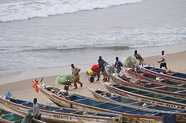 Bakau fish market, Bakau, near Banjul, Gambia, West Africa, Africa