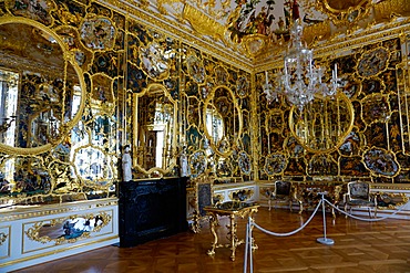 The mirror cabinet room in the Residence Palace, UNESCO World Heritage Site, Wurzburg, Bavaria, Germany, Europe