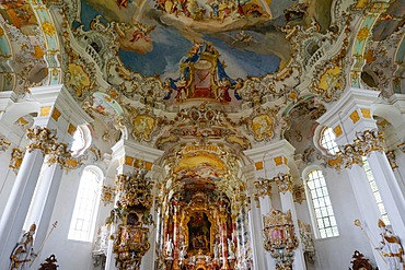 The Weiskirche (White Church), UNESCO World Heritage Site, near Fussen, Bavaria, Germany, Europe