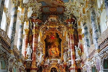 The Weiskirche (White Church), UNESCO World Heritage Site, near Fussen, Bavaria, Germany, Europe