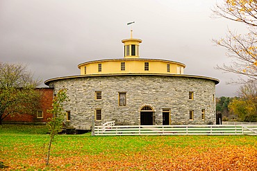 Round barn, Hancock Shaker Village, Pittsfield, The Berkshires, Massachusetts, New England, United States of America, North America