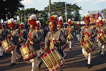 Marching bands on Sultan's birthday, Jogjakarta, Java, Indonesia, Southeast Asia, Asia